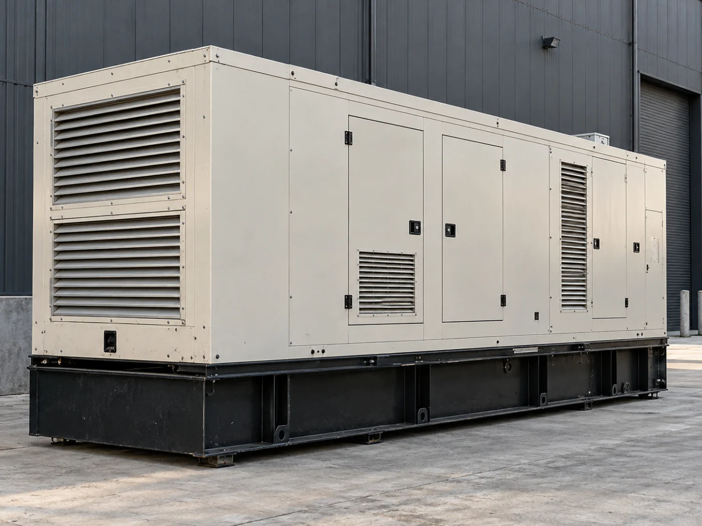 Illustrative large enclosed industrial generator